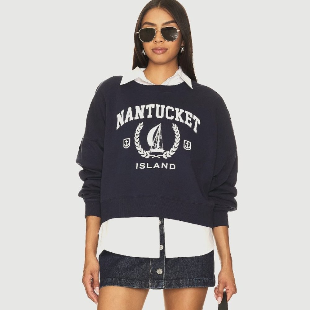 CHASER Nantucket Fleece Pullover Sweatshirt, S NWT